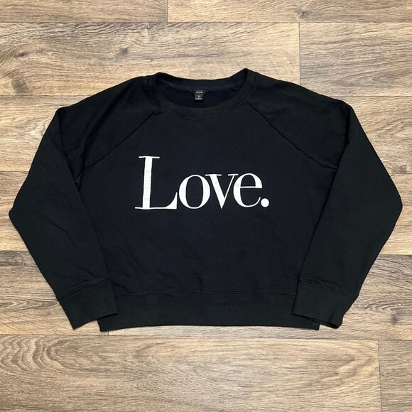 J. Crew University Terry Love Sweatshirt Black Size Small - Picture 5 of 6